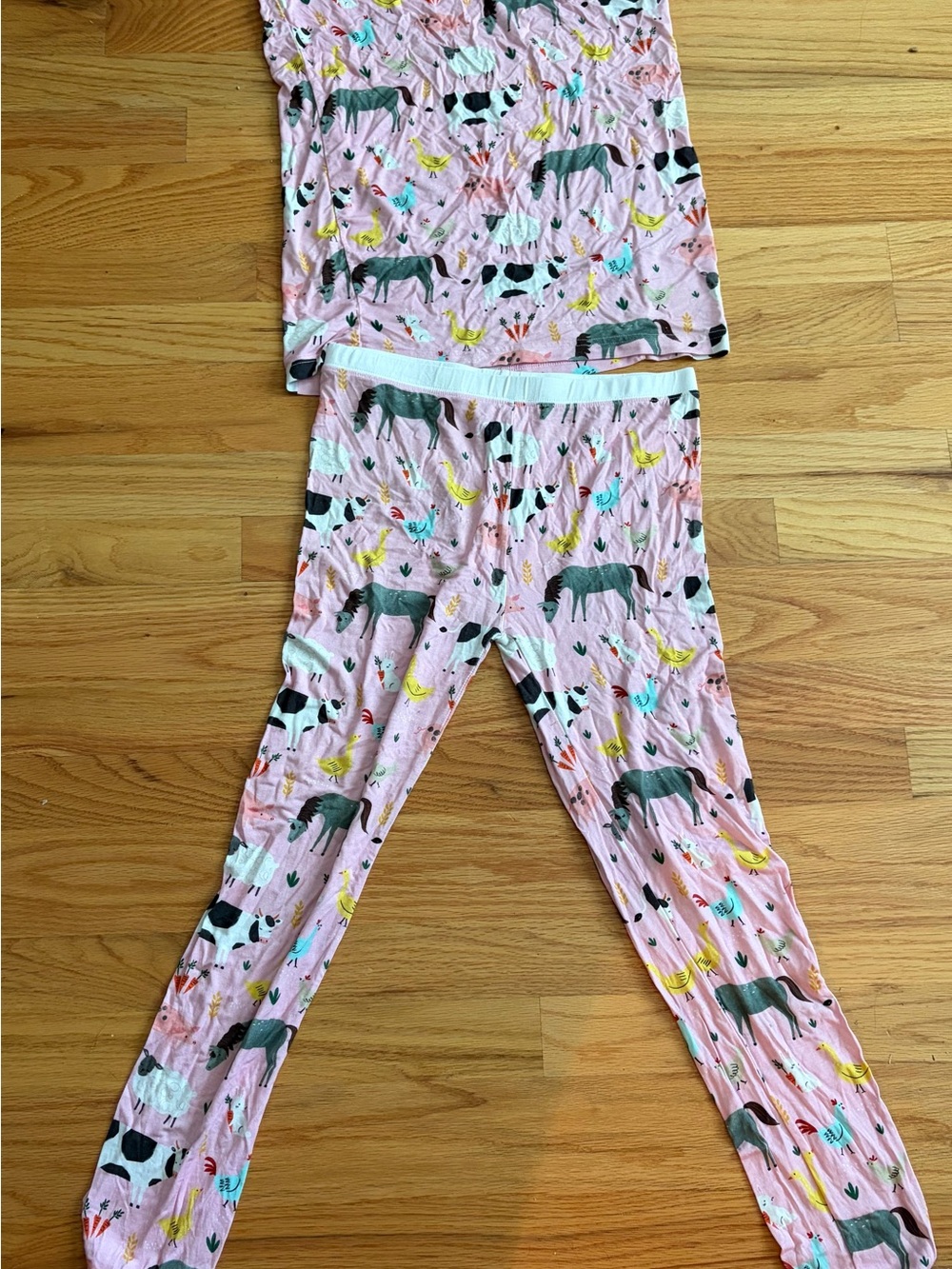Little Sleepies Girls Pink Farm Animal Print Pajama Set